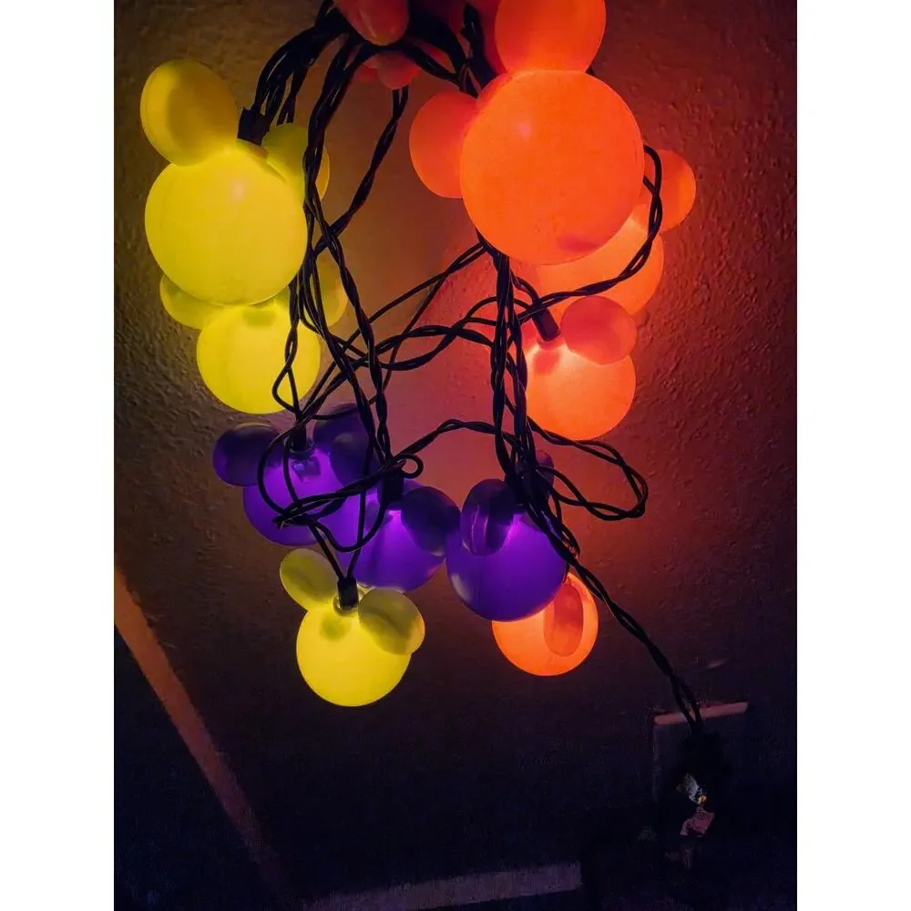 Disney Mickey Mouse Icon String Light Halloween Garland Retired Discontinued Vtg